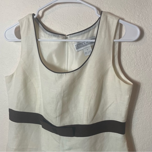 Jessica Howard Linen Blend Embroidered Dress Vintage Bow Tea Party size 8 - Picture 2 of 9